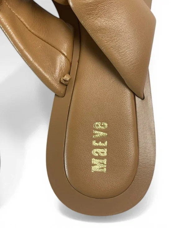 Maeve x Anthropologie Leather Puffy Knotted Thong Sandals in Tan size 9 - Picture 4 of 6